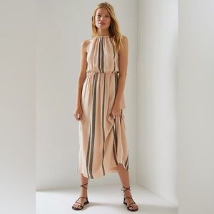 Anthropologie Cloth and Stone Striped Halter Maxi Dress Medium